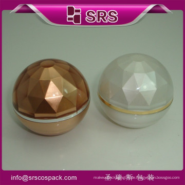 Hot Sell Ball Form Creme Jar Made in China, Kosmetik Verpackung für Hautpflege und Kunststoff Flasche Brown Kosmetik Gläser
